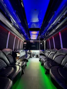 Interior of party bus services