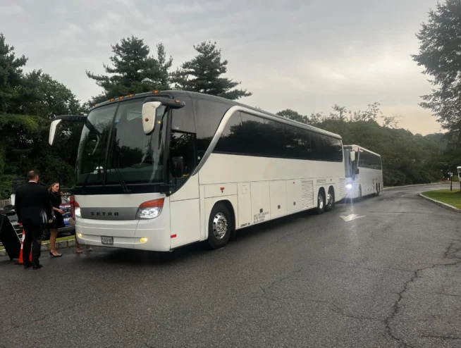 Setra motor coach - a 56-passenger luxury party bus service