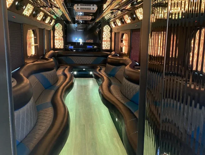 Interior of a limousine for Prom in white plains, ny